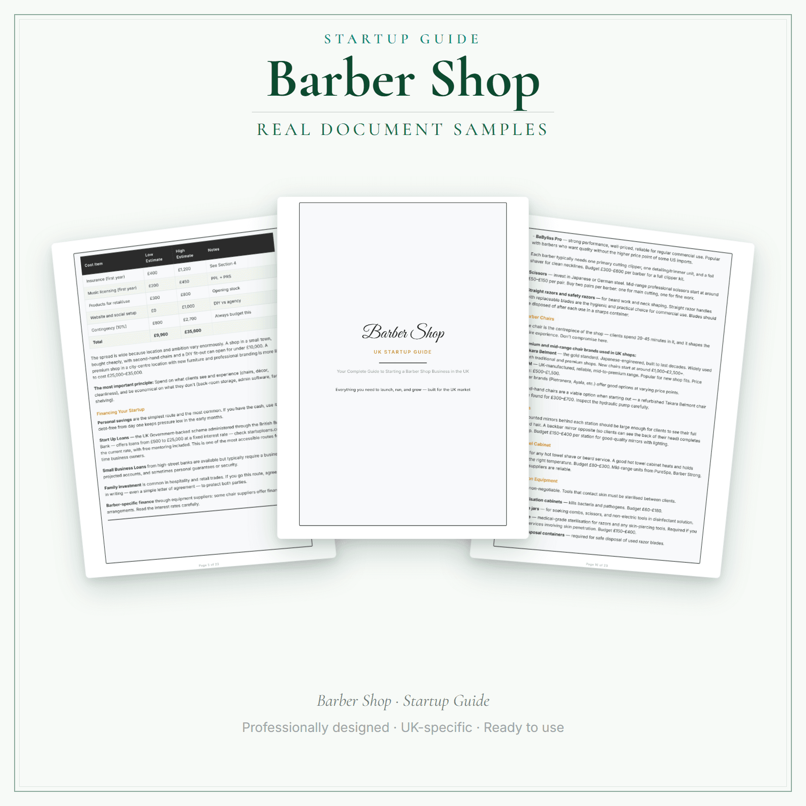 Startup Guide — sample document pages