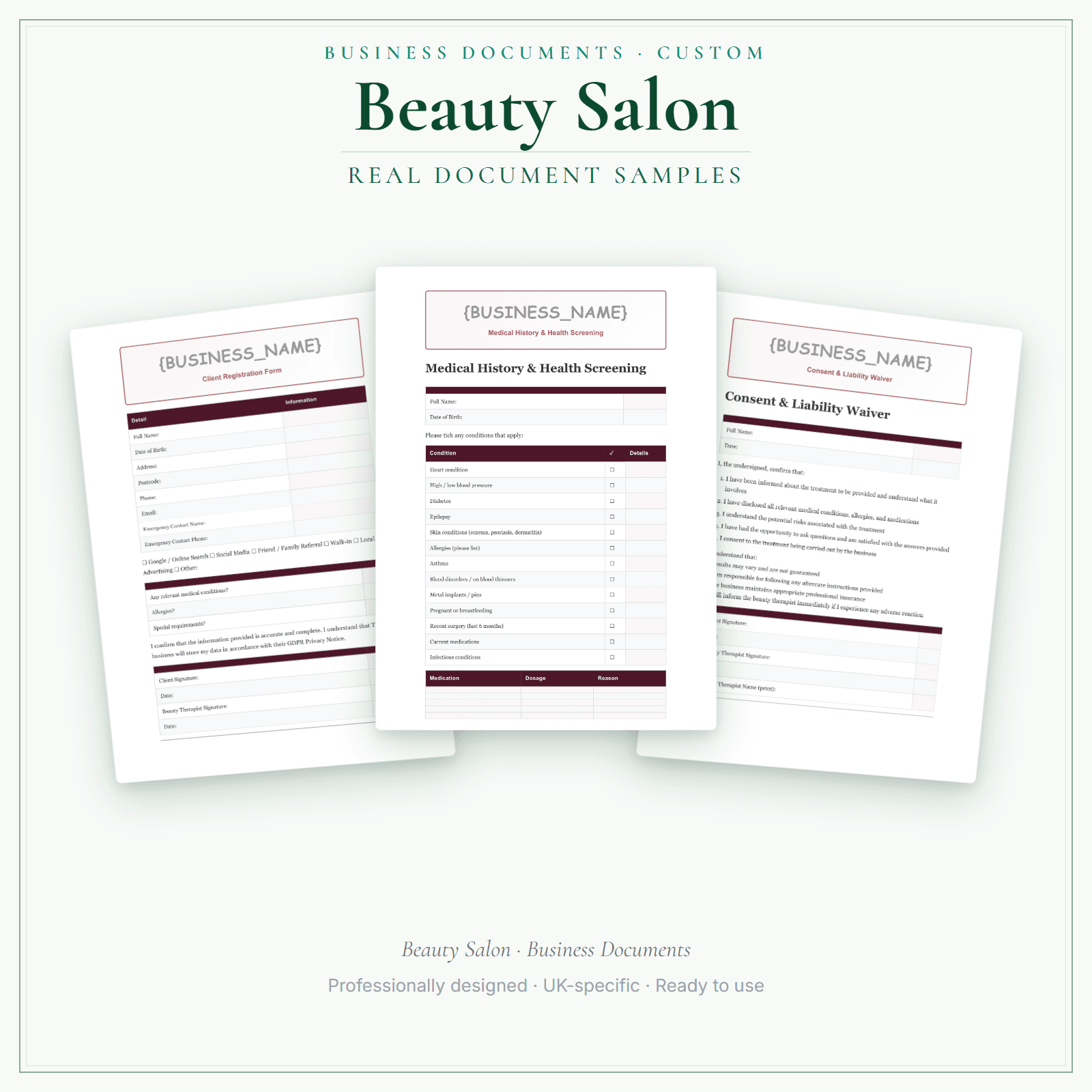 Business Documents — Custom — sample document pages