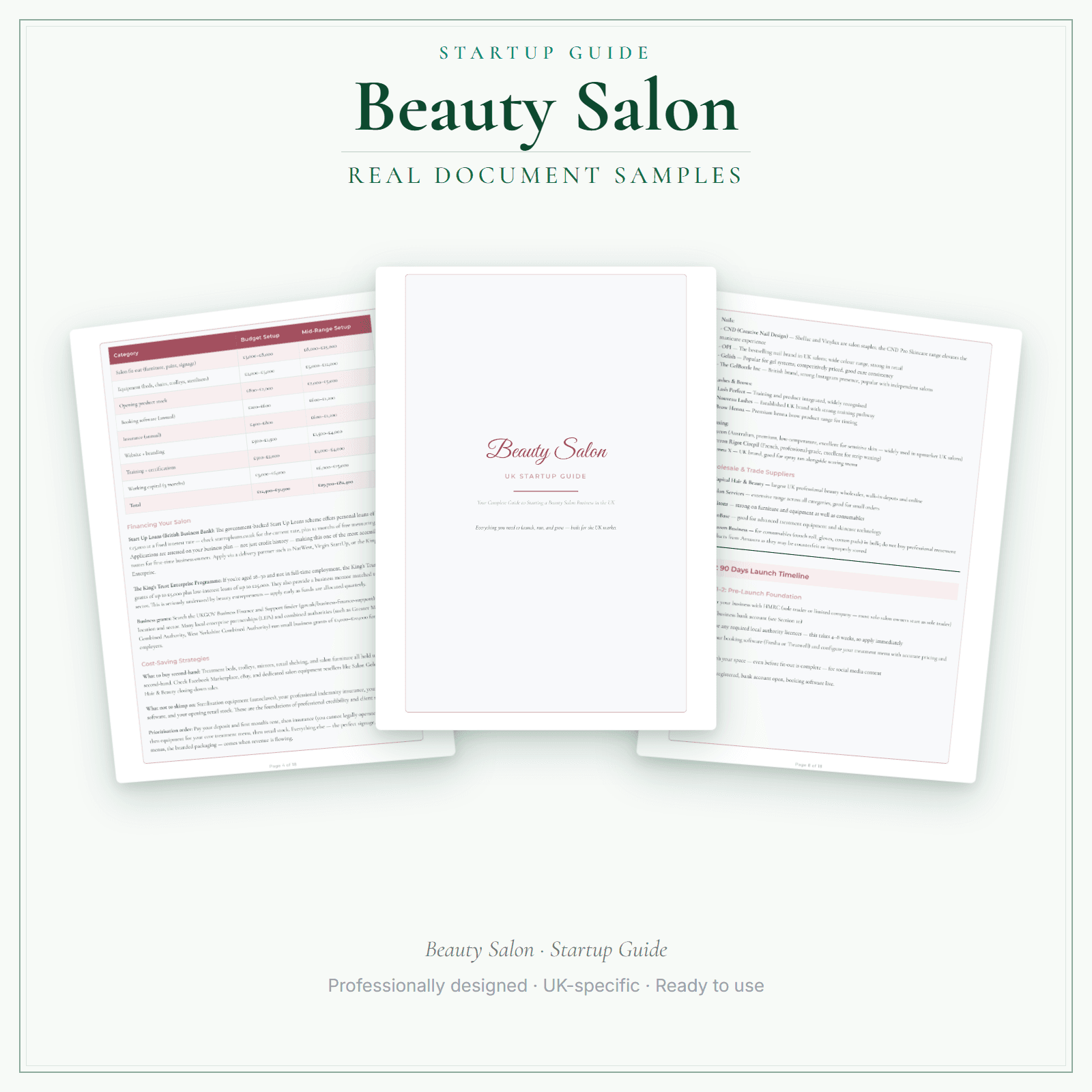 Startup Guide — sample document pages
