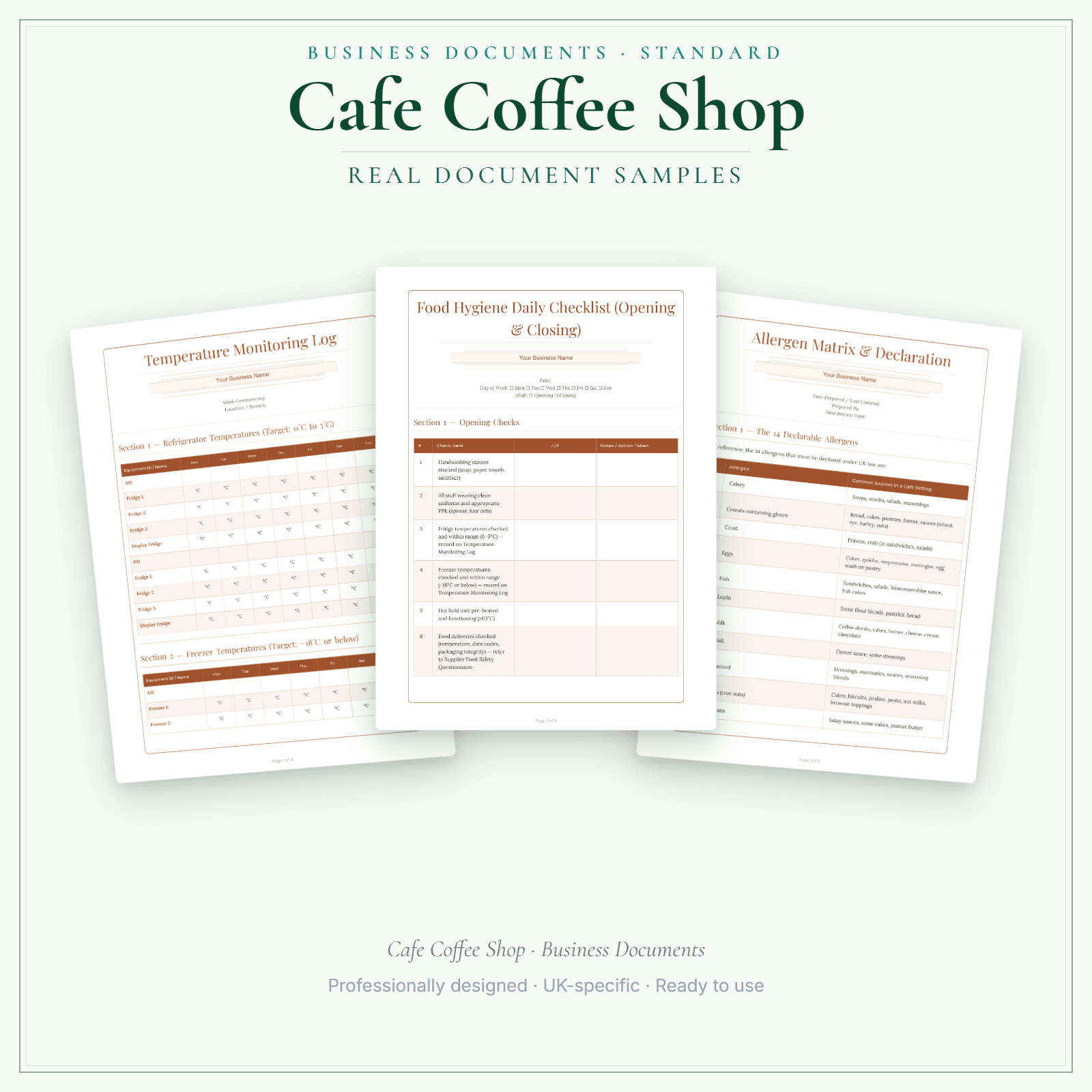 Business Documents — Standard — sample document pages