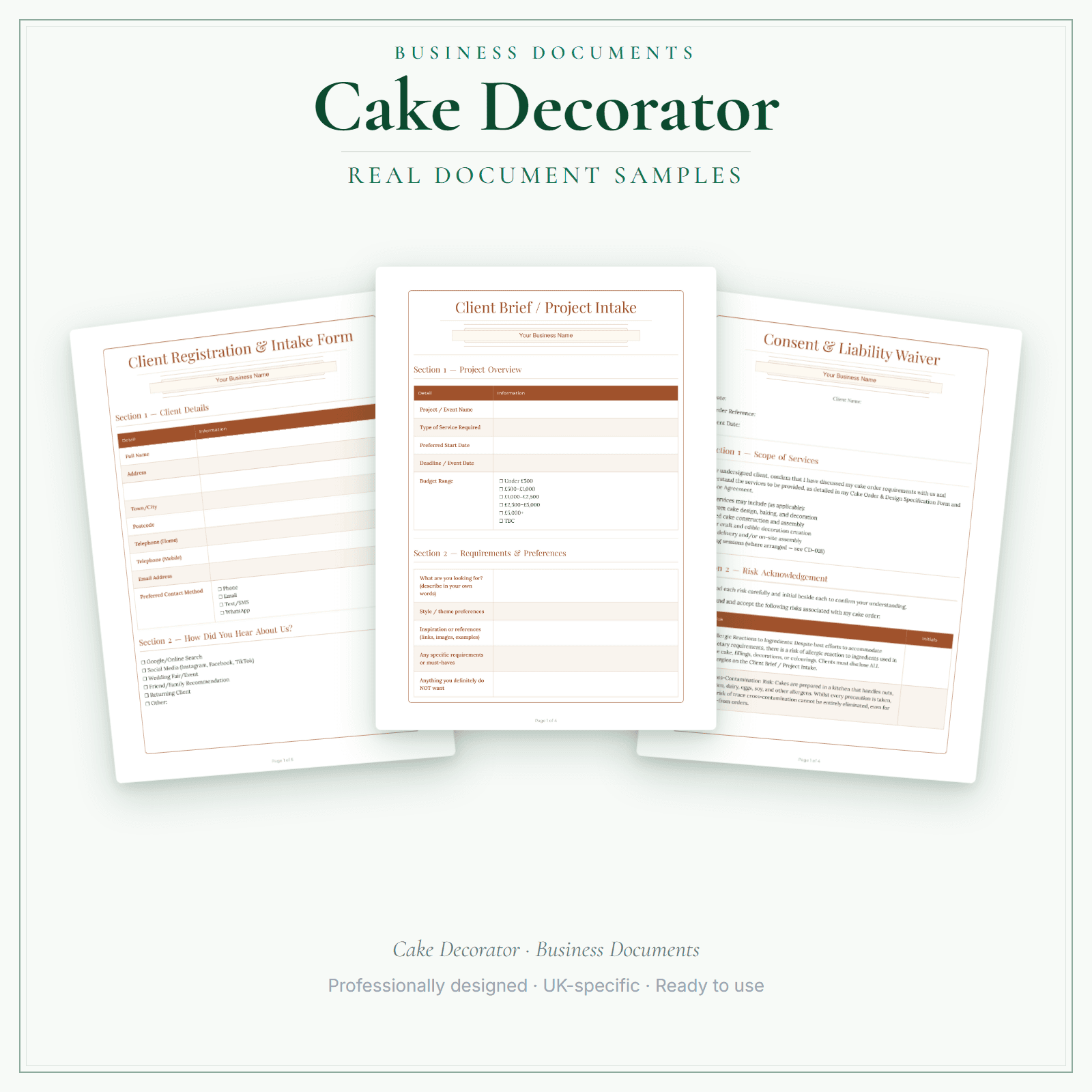 Business Documents — Premium — sample document pages