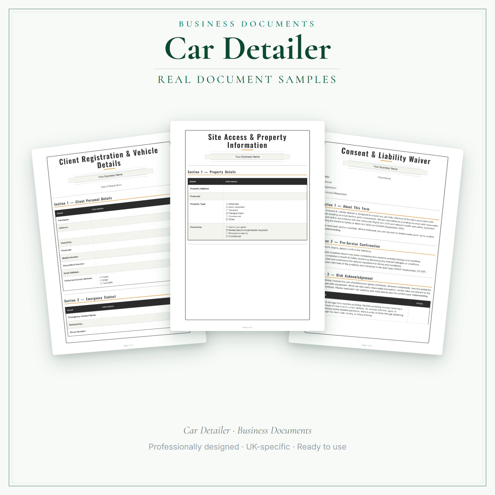 Business Documents — Premium — sample document pages