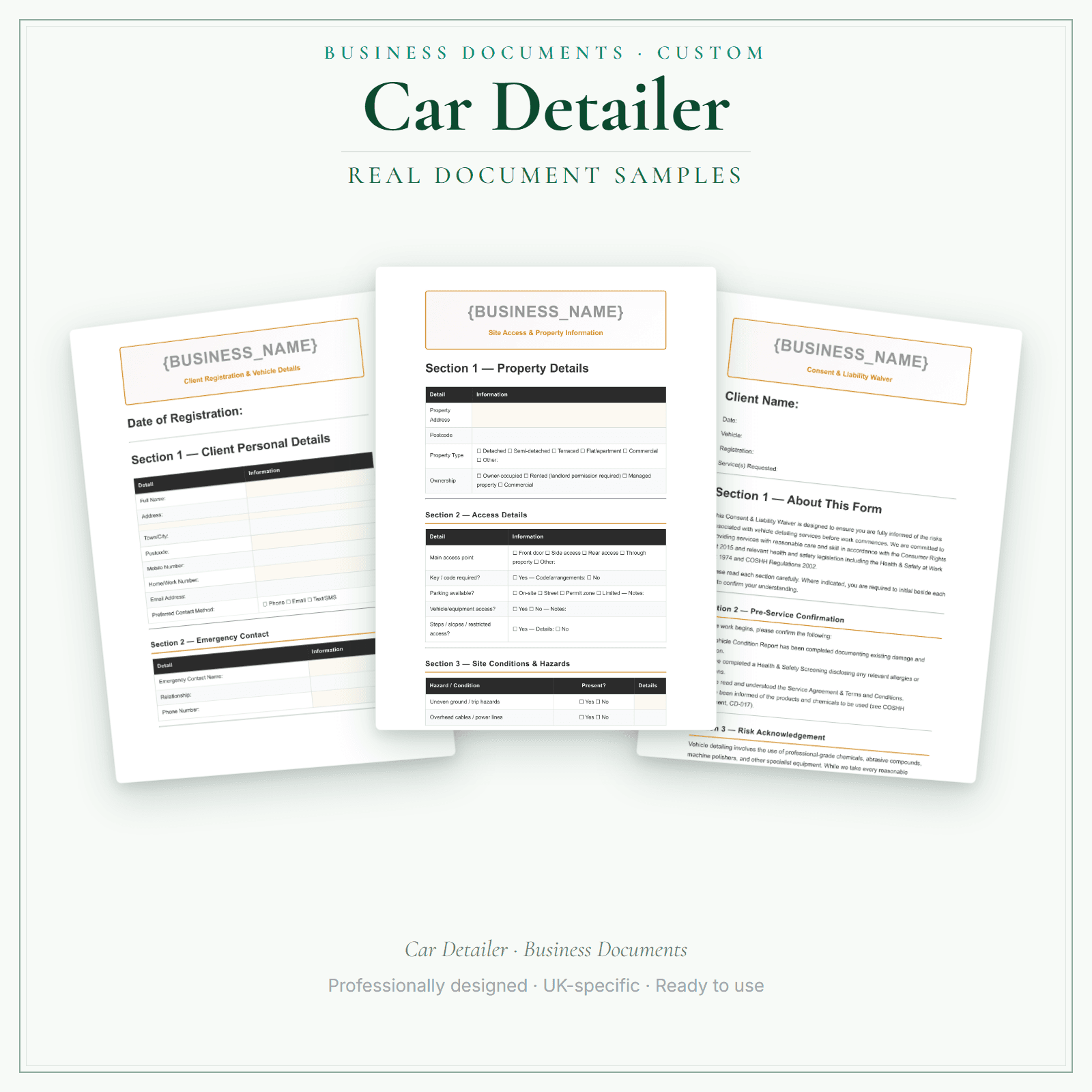 Business Documents — Custom — sample document pages