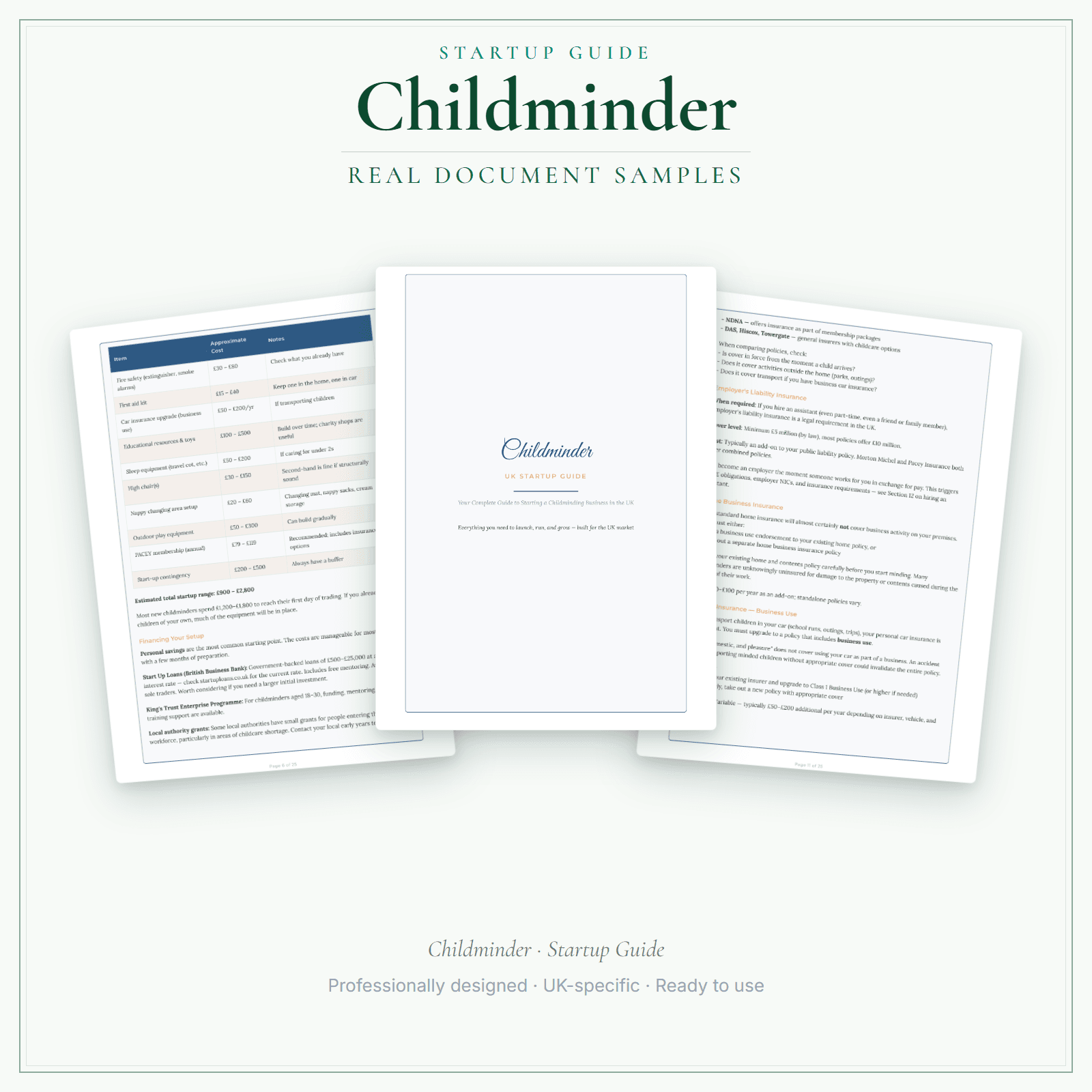Startup Guide — sample document pages