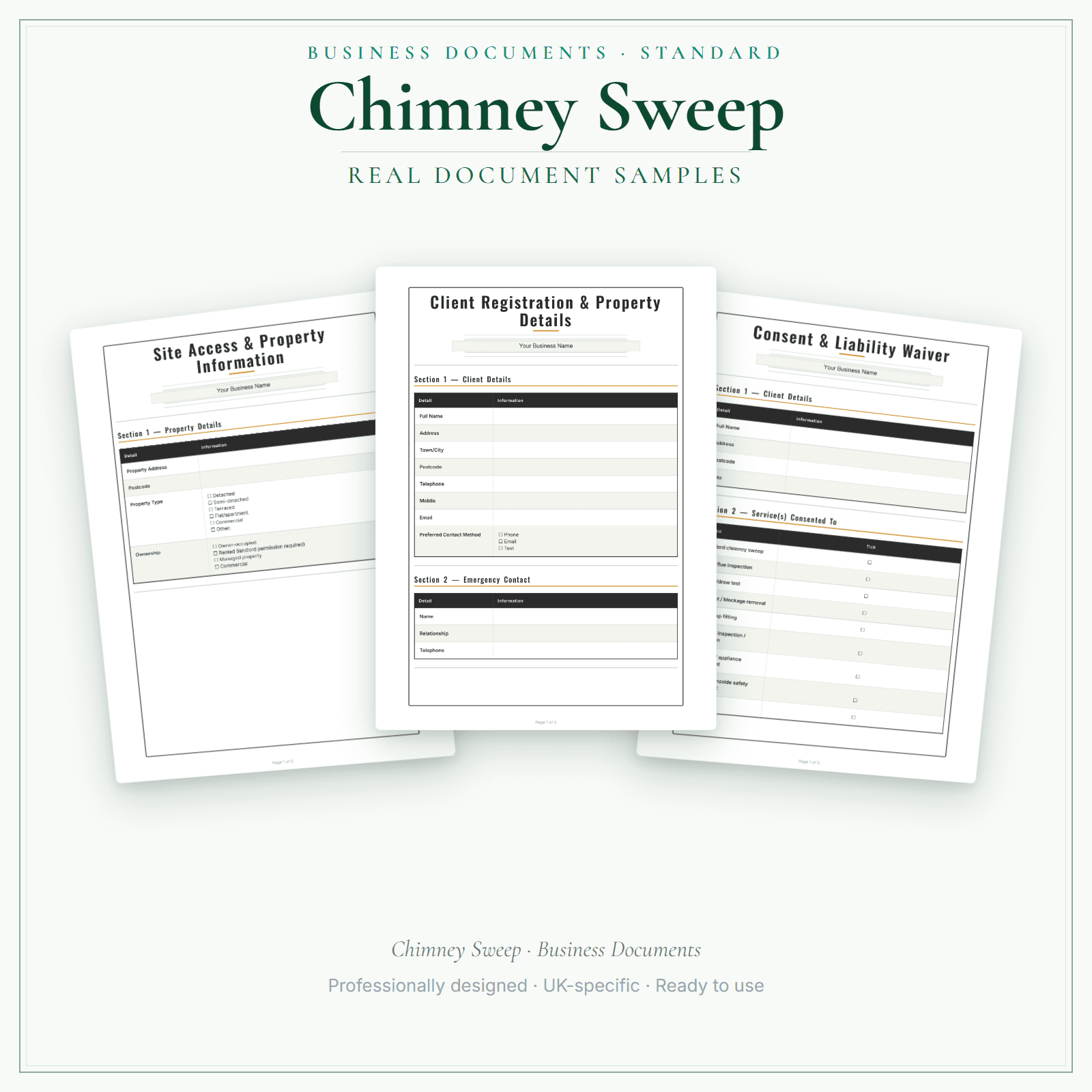 Business Documents — Standard — sample document pages