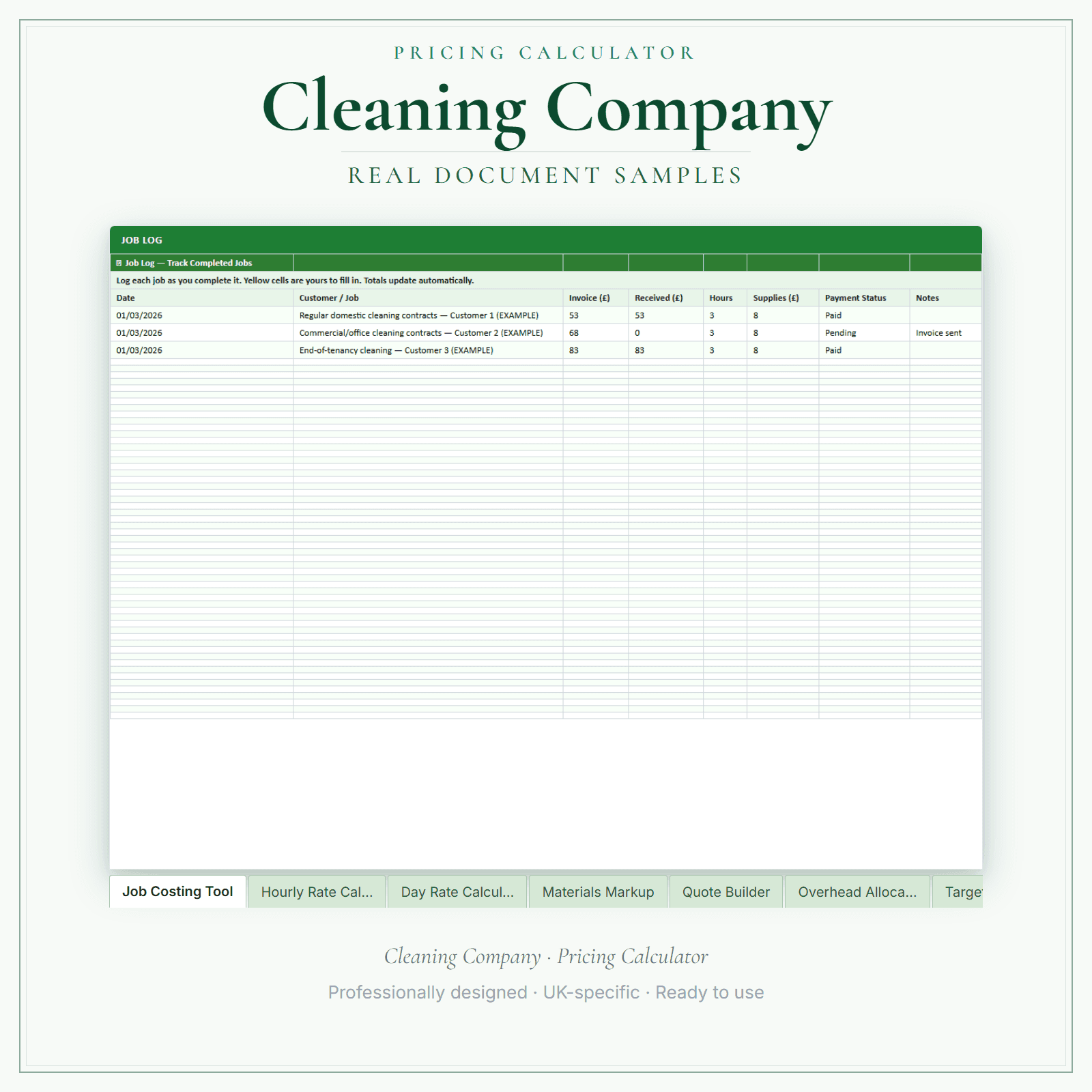 Pricing Calculator — Premium — sample document pages