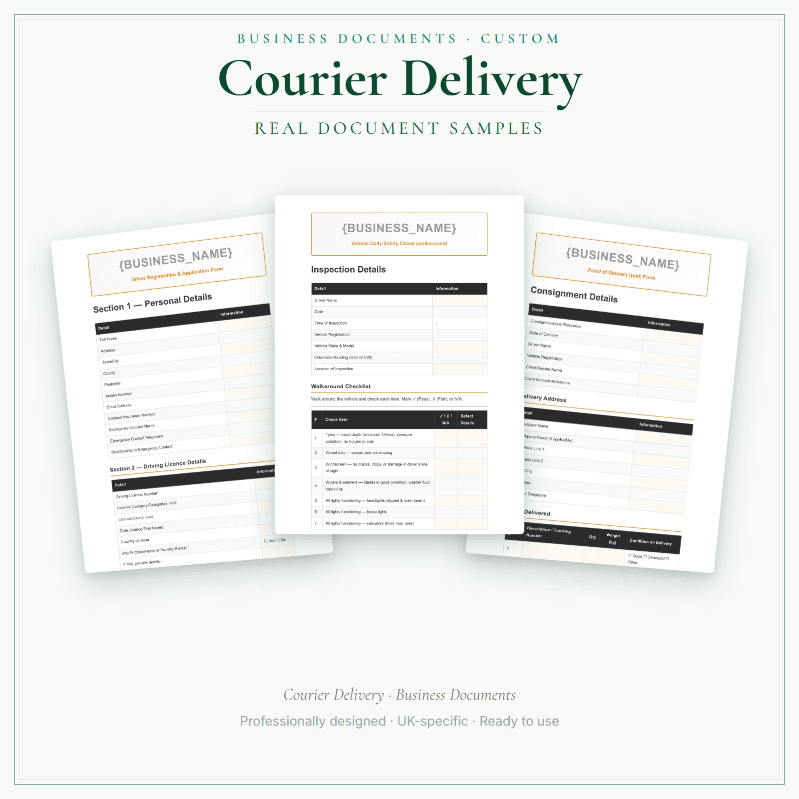 Business Documents — Custom — sample document pages
