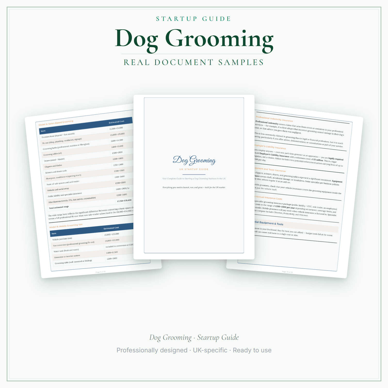 Startup Guide — sample document pages