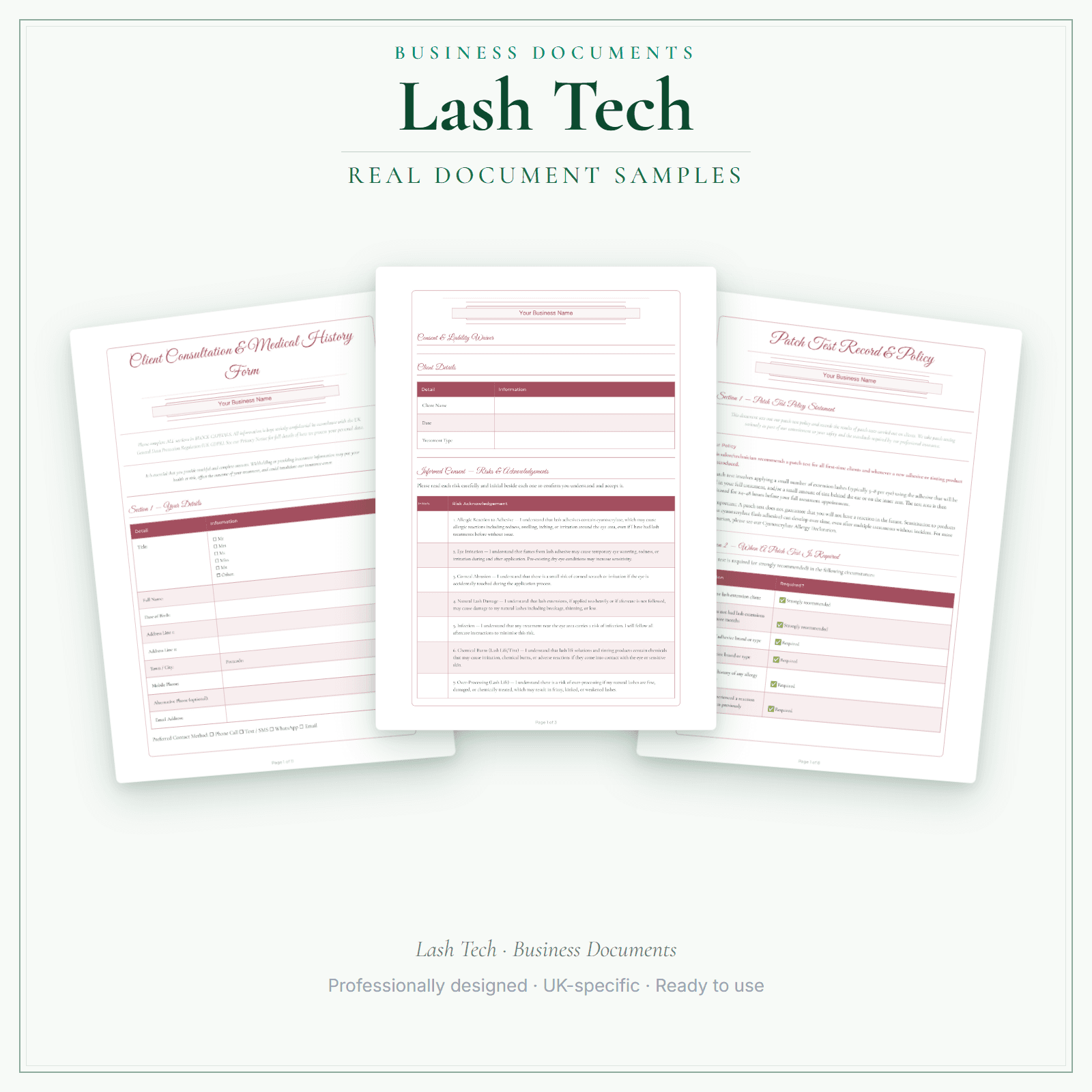 Business Documents — Premium — sample document pages