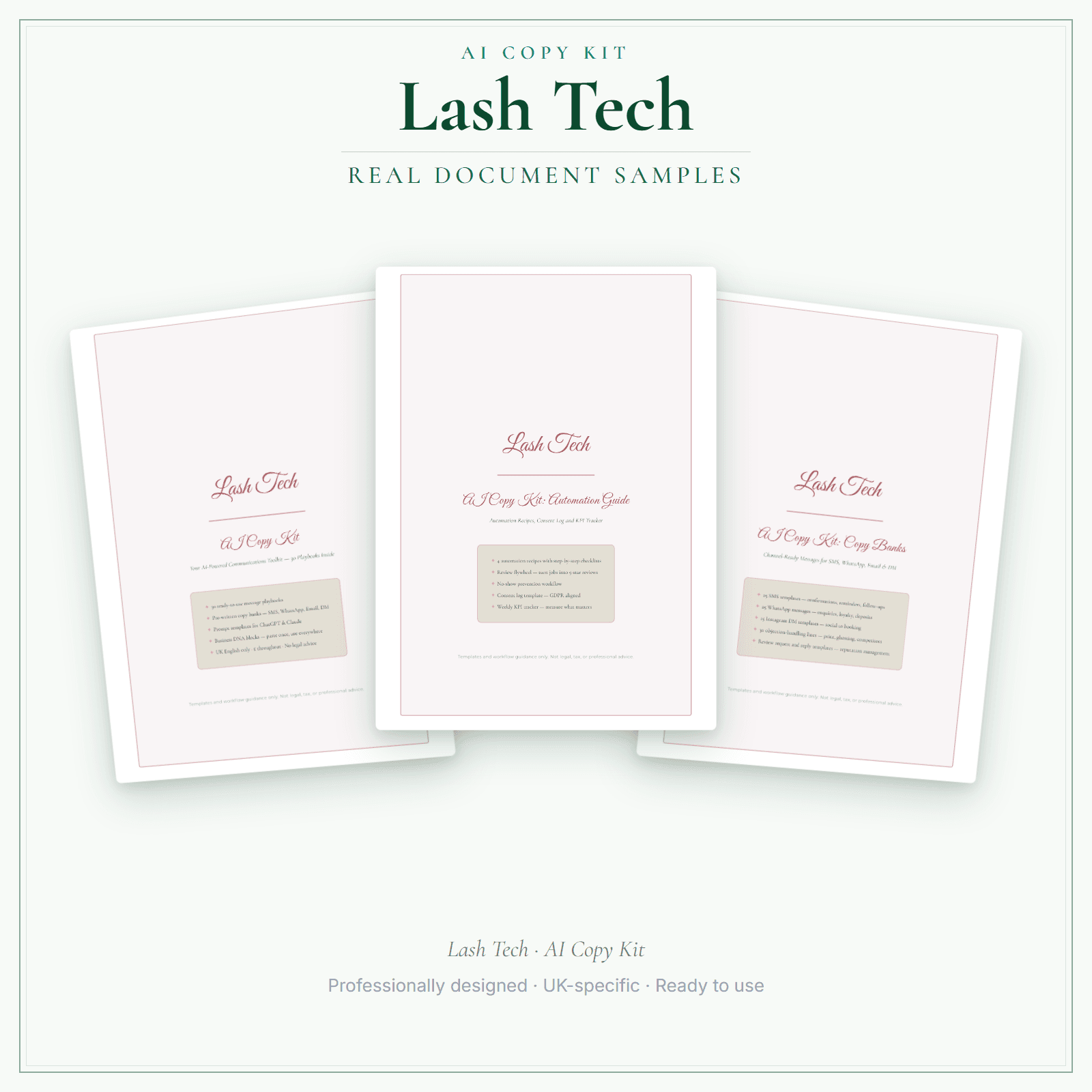 AI Copy Kit — sample document pages