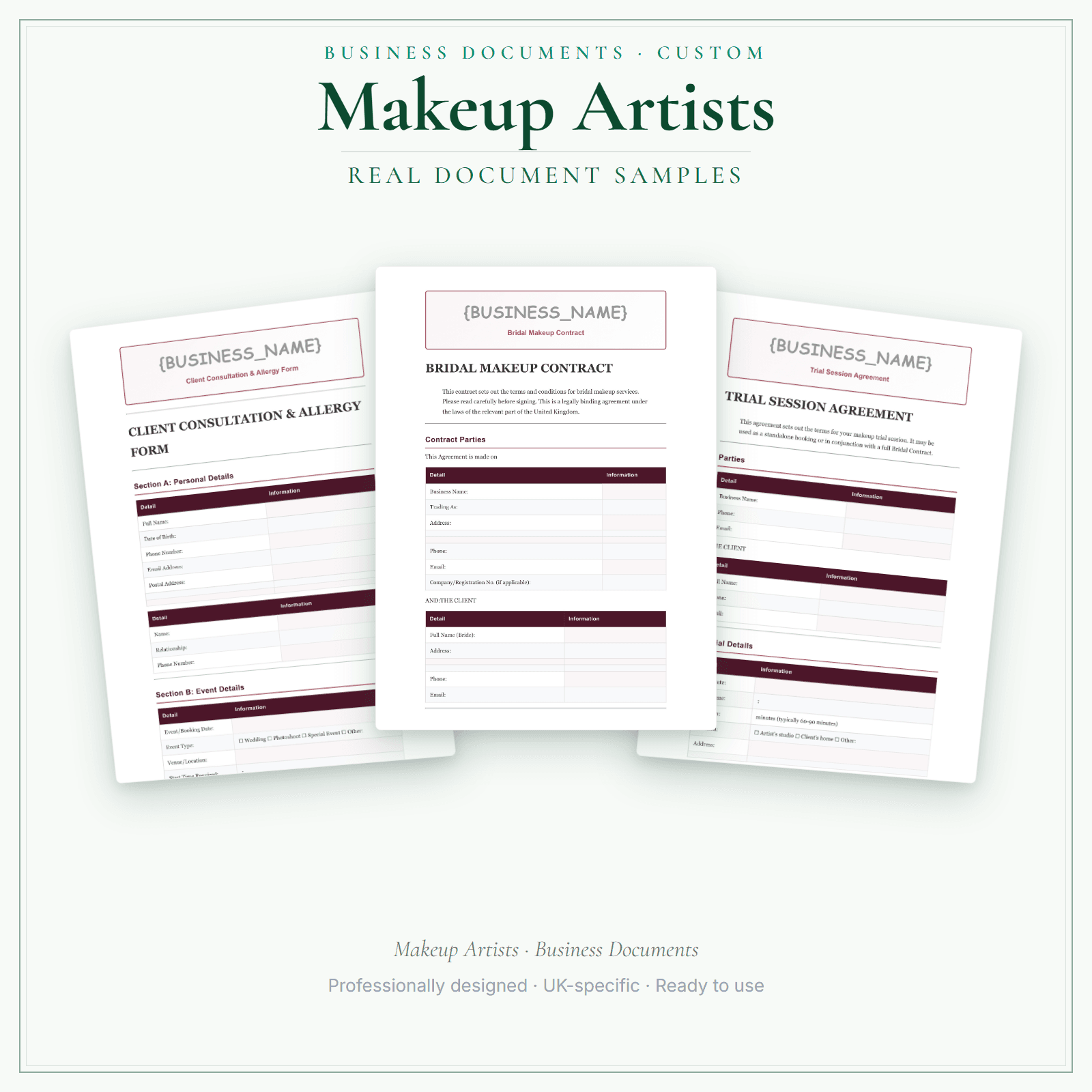 Business Documents — Custom — sample document pages