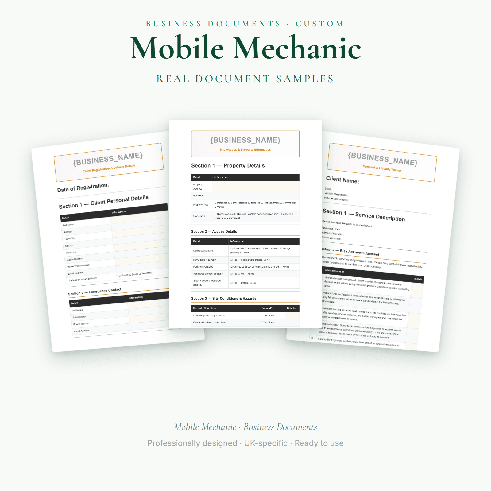 Business Documents — Custom — sample document pages