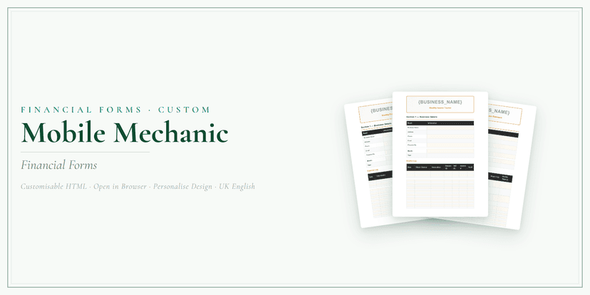 Financial Forms Bundle — Custom