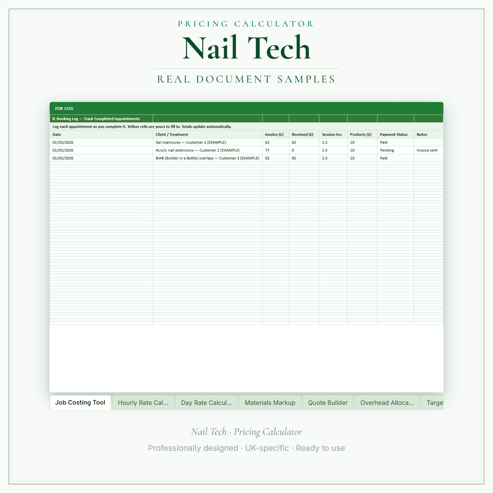 Pricing Calculator — Premium — sample document pages