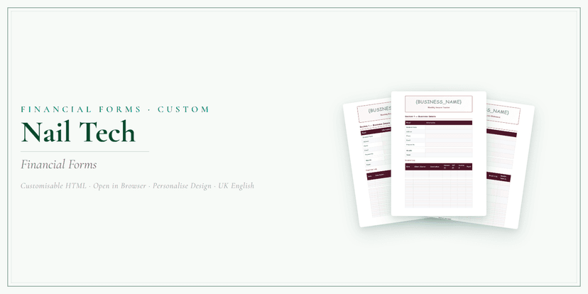 Financial Forms Bundle — Custom