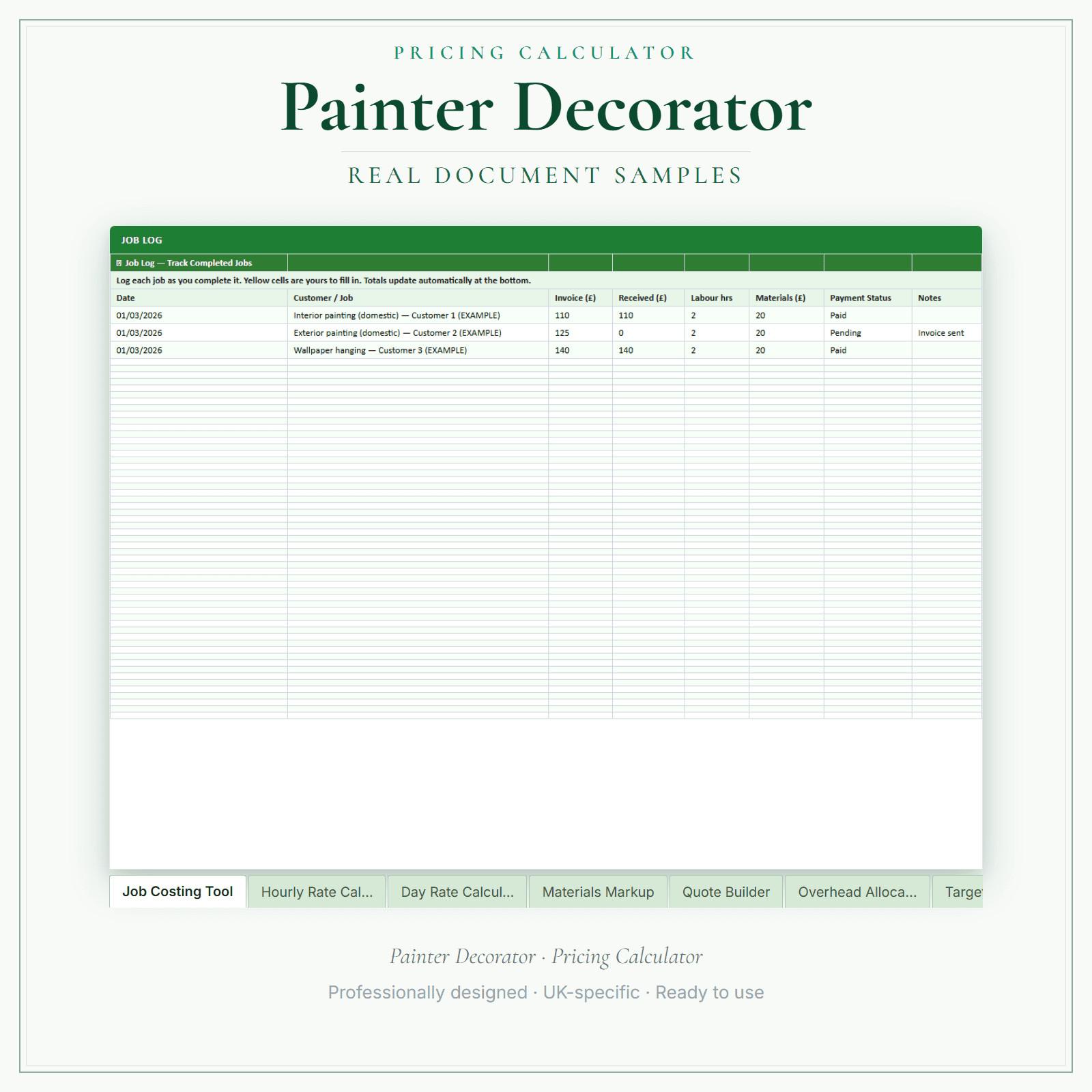 Pricing Calculator — Premium — sample document pages