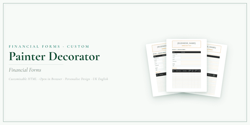 Financial Forms Bundle — Custom