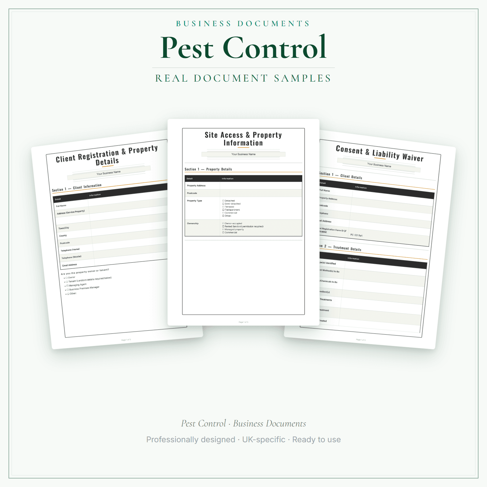 Business Documents — Premium — sample document pages