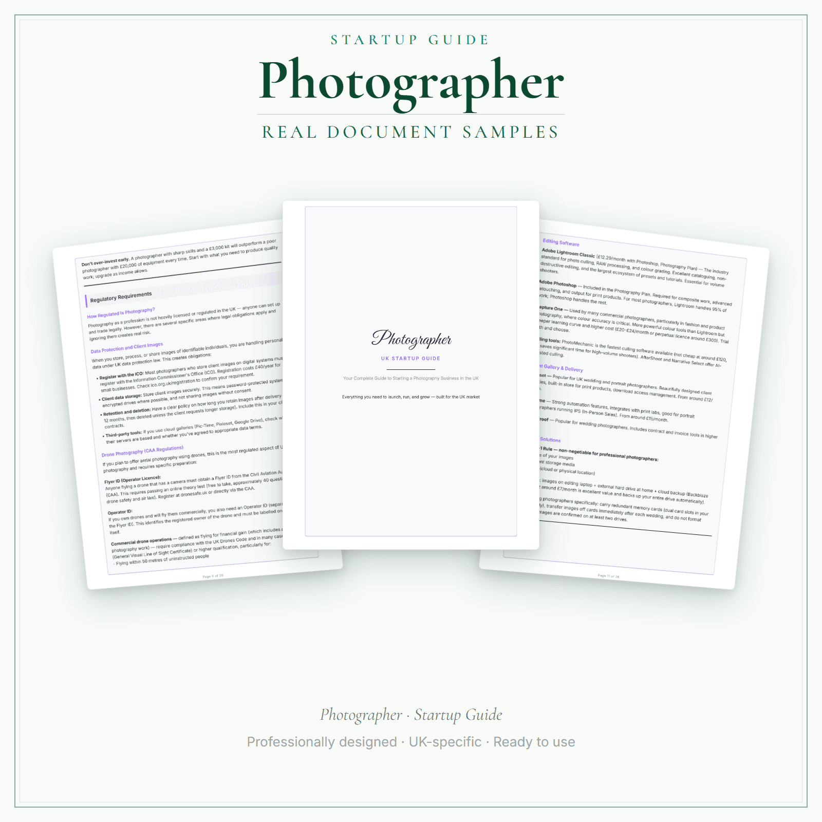 Startup Guide — sample document pages