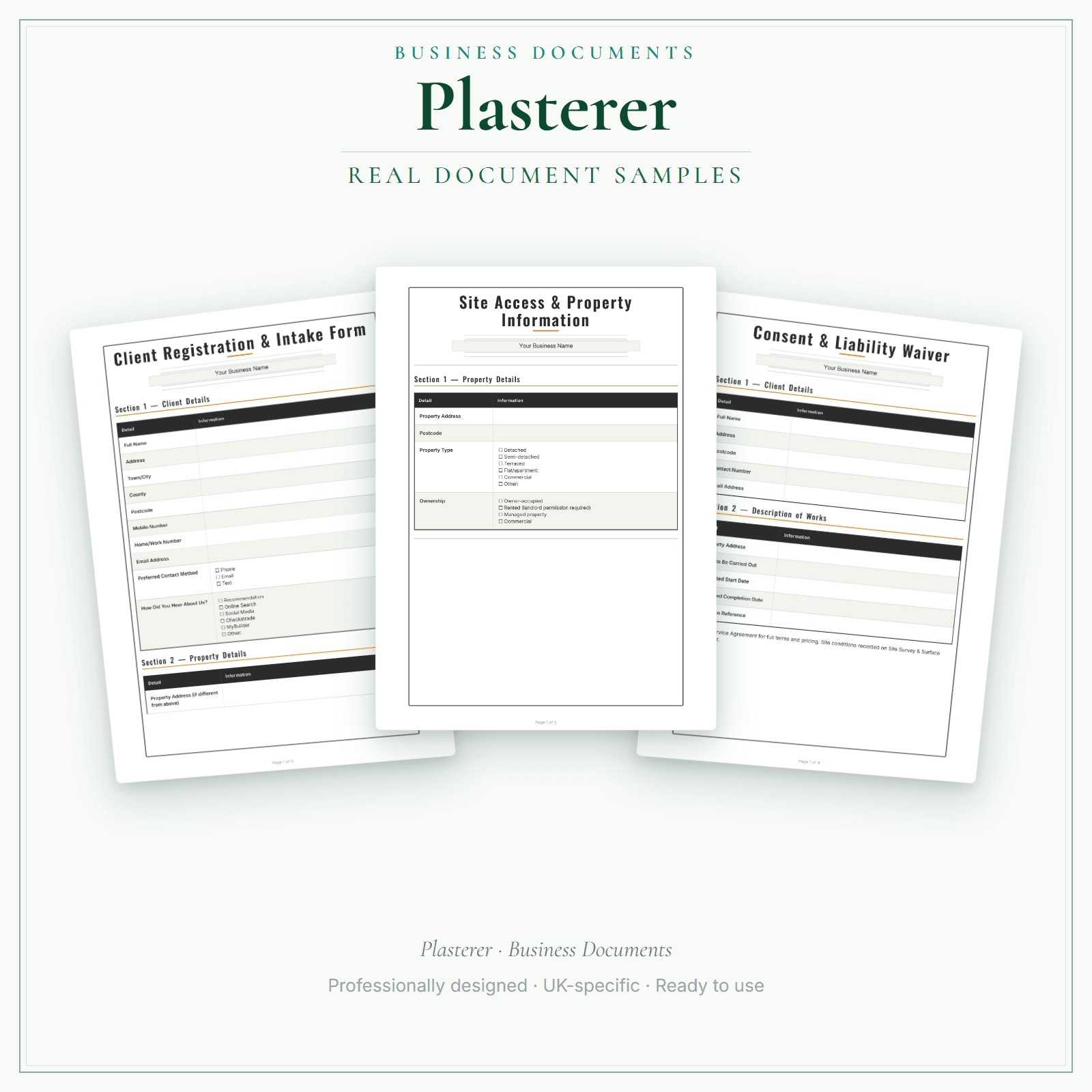 Business Documents — Premium — sample document pages