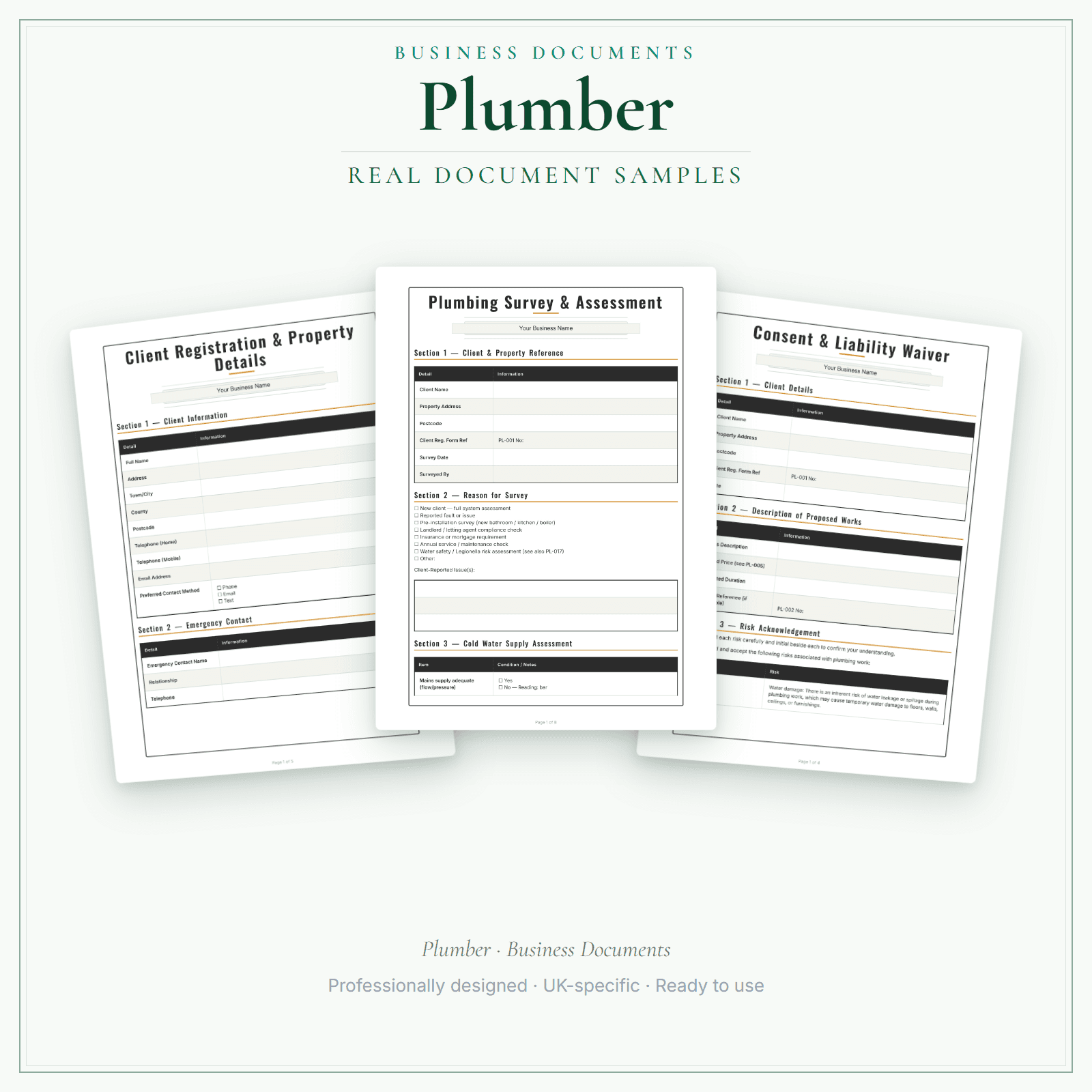 Business Documents — Premium — sample document pages