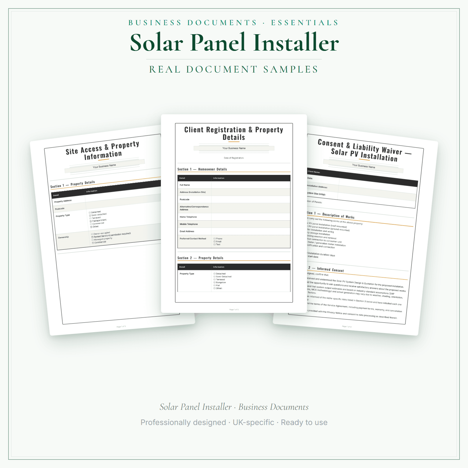 Business Documents — Essential — sample document pages