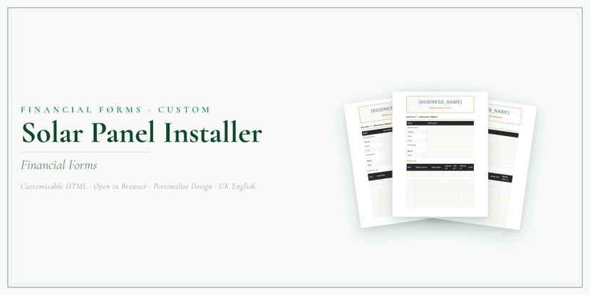 Financial Forms Bundle — Custom