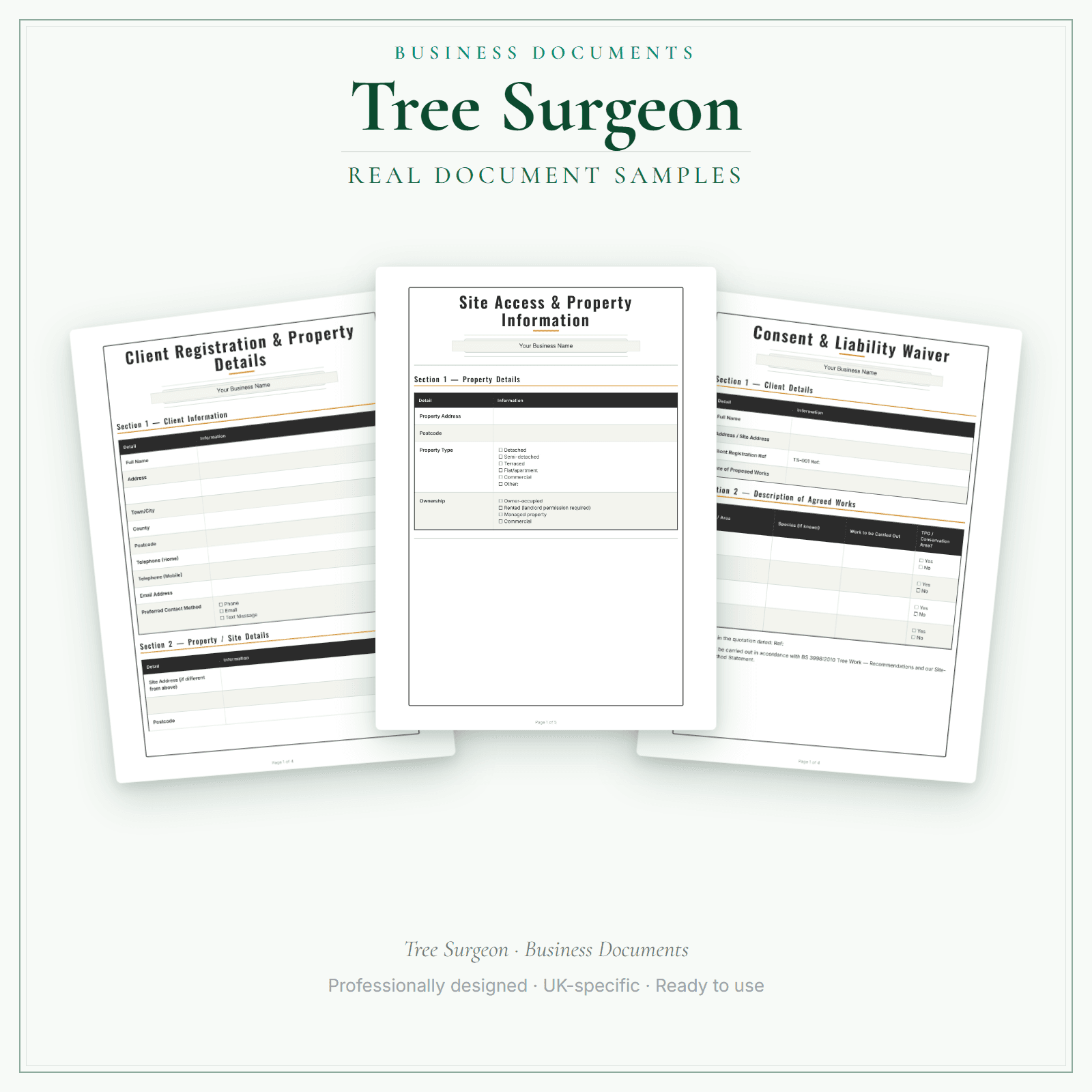 Business Documents — Premium — sample document pages