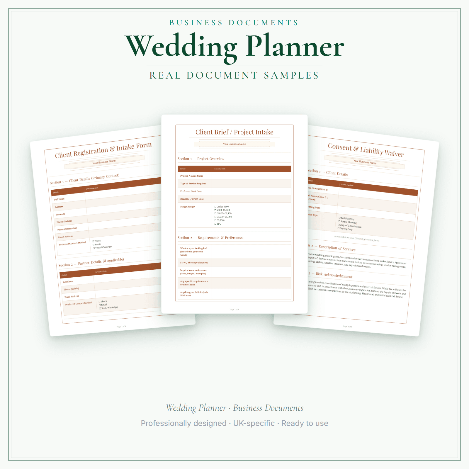 Business Documents — Premium — sample document pages