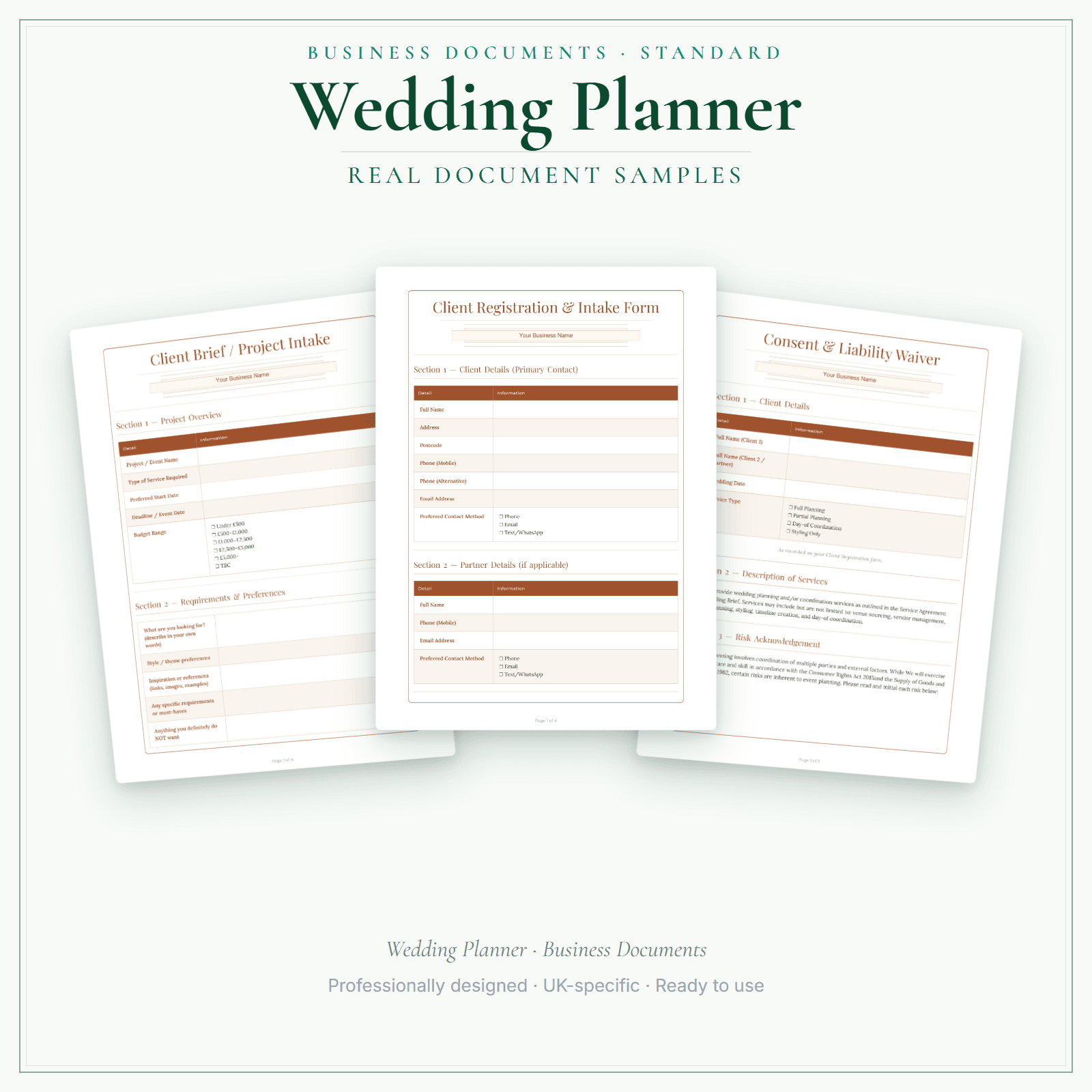 Business Documents — Standard — sample document pages